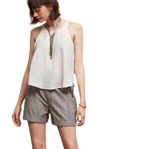 Anthropologie Hei Hei Marnie Cargo Shorts Womens Medium Gray Linen Blend Summer